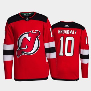New Jersey Devils Jimmy Hayes Honor Broadway Jersey Red Primegreen Authentic Uniform