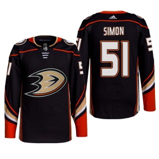 Dominik Simon Anaheim Ducks Home Jersey 2022 Black #51 Primegreen Authentic Pro Uniform