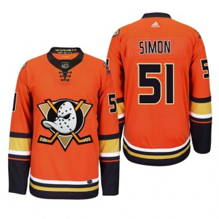 Dominik Simon Anaheim Ducks Alternate Jersey 2022 Orange #51 Primegreen Authentic Pro Uniform
