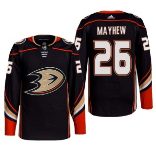 2022 Anaheim Ducks Gerry Mayhew Home Jersey Black Primegreen Authentic Pro Uniform