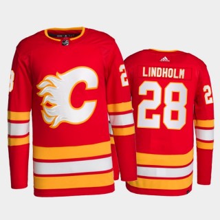 2021-22 Calgary Flames Elias Lindholm Primegreen Authentic Jersey Red Home Uniform