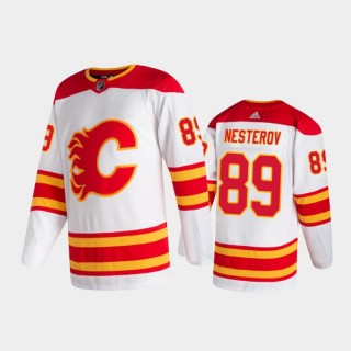 Calgary Flames Nikita Nesterov #89 Away White 2020-21 Authentic Pro Jersey