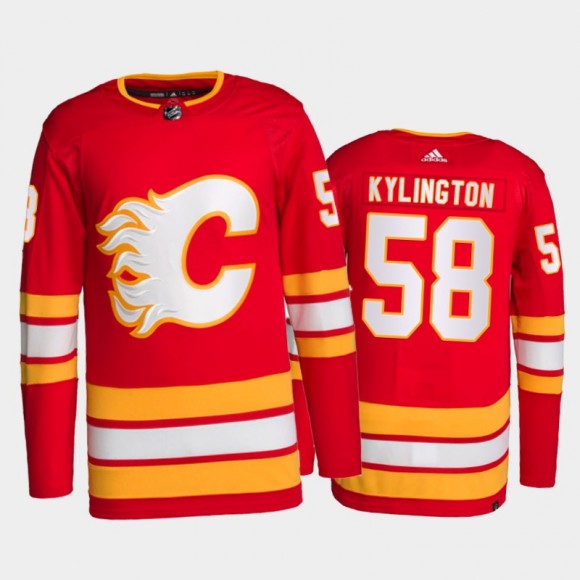 2021-22 Calgary Flames Oliver Kylington Primegreen Authentic Jersey Red Home Uniform