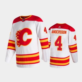Calgary Flames Rasmus Andersson #4 Away White 2020-21 Authentic Pro Jersey