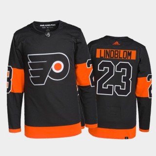 2021-22 Philadelphia Flyers Oskar Lindblom Alternate Jersey Black Primegreen Authentic Pro Uniform