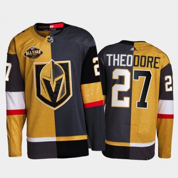 Vegas Golden Knights Shea Theodore 2022 All-Star Jersey Gold Black Split Edition Uniform