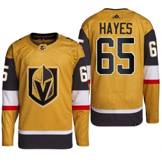 Vegas Golden Knights 2022 Home Jersey Zack Hayes Gold #65 Primegreen Authentic Pro Uniform