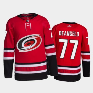 Tony DeAngelo Carolina Hurricanes Home Jersey 2021-22 Red #77 Primegreen Authentic Pro Uniform