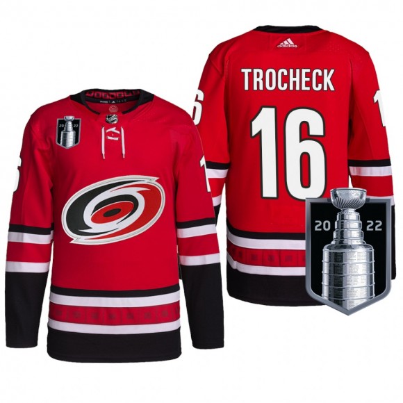 Carolina Hurricanes Vincent Trocheck 2022 Stanley Cup Playoffs Jersey Red Authentic Pro Uniform
