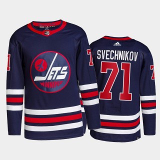 Evgeny Svechnikov Winnipeg Jets Alternate Jersey 2021-22 Navy #71 Primegreen Authentic Pro Uniform