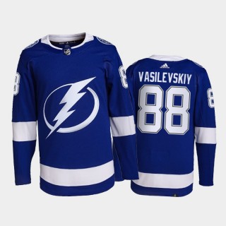 2021-22 Tampa Bay Lightning Andrei Vasilevskiy Primegreen Authentic Jersey Blue Home Uniform