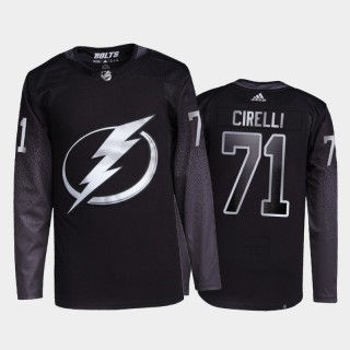 2021-22 Tampa Bay Lightning Anthony Cirelli Primegreen Authentic Jersey Black Alternate Uniform