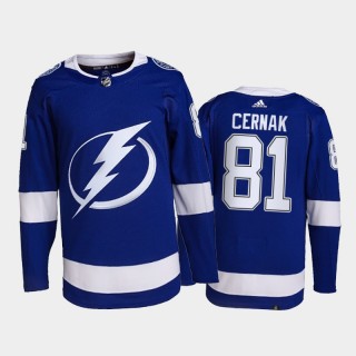 2021-22 Tampa Bay Lightning Erik Cernak Primegreen Authentic Jersey Blue Home Uniform
