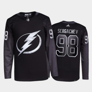2021-22 Tampa Bay Lightning Mikhail Sergachev Primegreen Authentic Jersey Black Alternate Uniform