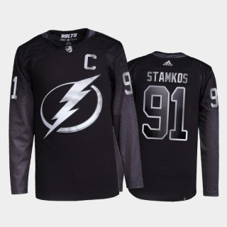 2021-22 Tampa Bay Lightning Steven Stamkos Primegreen Authentic Jersey Black Alternate Uniform