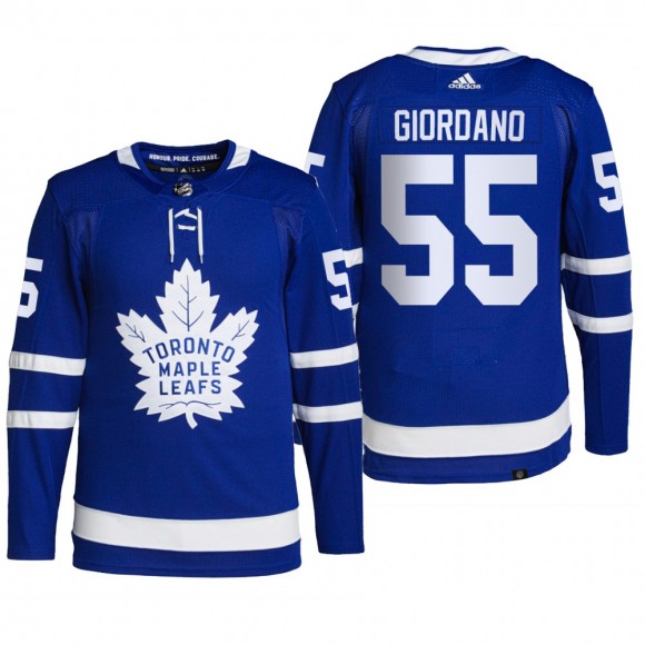 Toronto Maple Leafs 2022 Home Jersey Mark Giordano Blue #55 Primegreen Authentic Pro Uniform