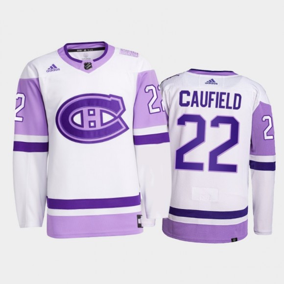 Cole Caufield 2021 HockeyFightsCancer Jersey Montreal Canadiens White Primegreen