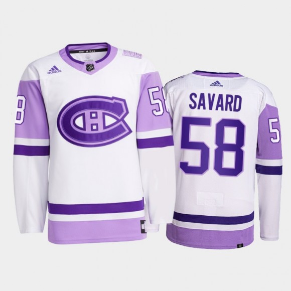 David Savard 2021 HockeyFightsCancer Jersey Montreal Canadiens White Primegreen