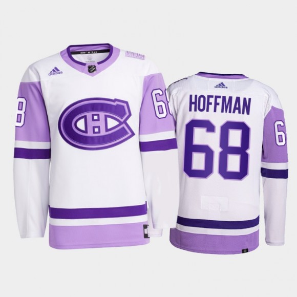 Mike Hoffman 2021 HockeyFightsCancer Jersey Montreal Canadiens White Primegreen