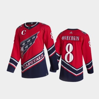 Men's Washington Capitals Alexander Ovechkin #8 Reverse Retro 2020-21 Red Special Edition Authentic Pro Jersey