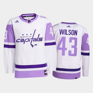 Tom Wilson 2021 HockeyFightsCancer Jersey Washington Capitals White Primegreen