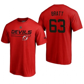 Men's New Jersey Devils Jesper Bratt #63 Rinkside Collection Prime Authentic Pro Red T-shirt