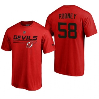 Men's New Jersey Devils Kevin Rooney #58 Rinkside Collection Prime Authentic Pro Red T-shirt