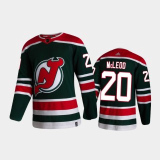 Men's New Jersey Devils Michael McLeod #20 Reverse Retro 2020-21 Green Special Edition Authentic Pro Jersey