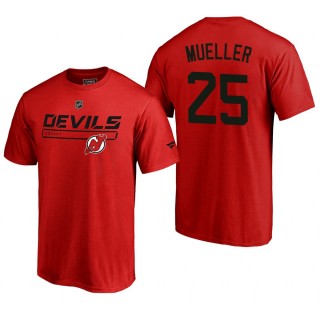Men's New Jersey Devils Mirco Mueller #25 Rinkside Collection Prime Authentic Pro Red T-shirt