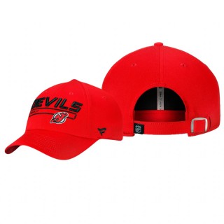 New Jersey Devils Red Authentic Pro Rinkside Fundamental Adjustable Hat