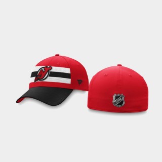 Men's New Jersey Devils Authentic Pro Flex 2020 NHL Draft Red Black Hat