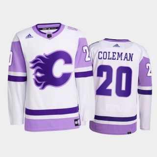 Blake Coleman 2021 HockeyFightsCancer Jersey Calgary Flames White Primegreen