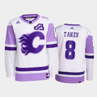 Christopher Tanev 2021 HockeyFightsCancer Jersey Calgary Flames White Primegreen