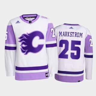 Jacob Markstrom 2021 HockeyFightsCancer Jersey Calgary Flames White Primegreen