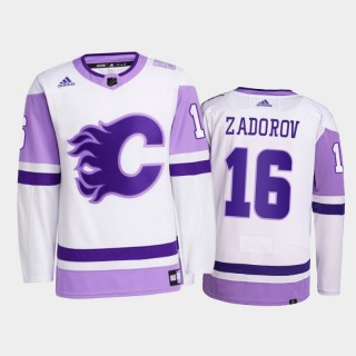 Nikita Zadorov 2021 HockeyFightsCancer Jersey Calgary Flames White Primegreen