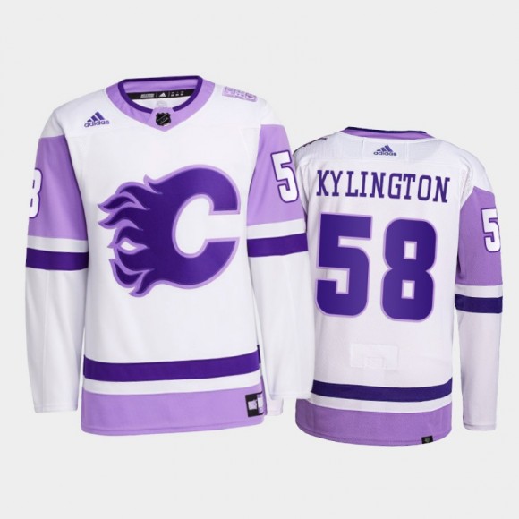 Oliver Kylington 2021 HockeyFightsCancer Jersey Calgary Flames White Primegreen