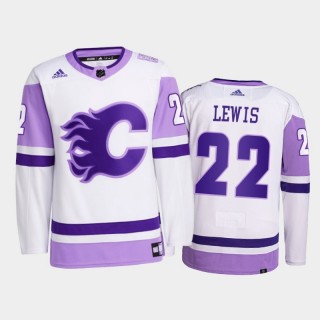 Trevor Lewis 2021 HockeyFightsCancer Jersey Calgary Flames White Primegreen