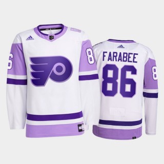 Joel Farabee 2021 HockeyFightsCancer Jersey Philadelphia Flyers White Primegreen