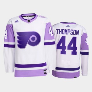Nate Thompson 2021 HockeyFightsCancer Jersey Philadelphia Flyers White Primegreen