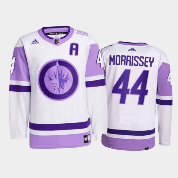 Josh Morrissey 2021 HockeyFightsCancer Jersey Winnipeg Jets White Primegreen
