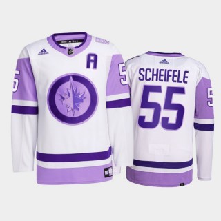 Mark Scheifele 2021 HockeyFightsCancer Jersey Winnipeg Jets White Primegreen