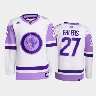 Nikolaj Ehlers 2021 HockeyFightsCancer Jersey Winnipeg Jets White Primegreen