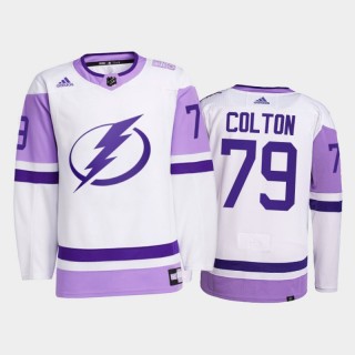 Ross Colton 2021 HockeyFightsCancer Lightning White Primegreen Jersey
