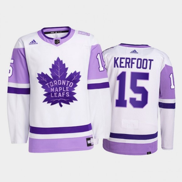 Alexander Kerfoot 2021 HockeyFightsCancer Jersey Toronto Maple Leafs White Primegreen