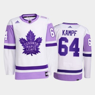 David Kampf 2021 HockeyFightsCancer Jersey Toronto Maple Leafs White Primegreen