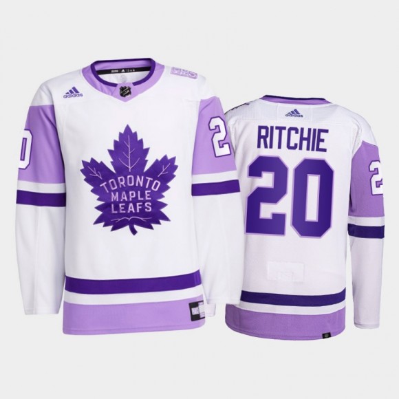 Nick Ritchie 2021 HockeyFightsCancer Jersey Toronto Maple Leafs White Primegreen