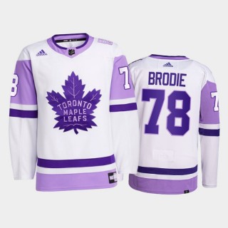T.J. Brodie 2021 HockeyFightsCancer Jersey Toronto Maple Leafs White Primegreen