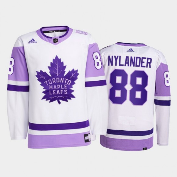 William Nylander 2021 HockeyFightsCancer Jersey Toronto Maple Leafs White Primegreen