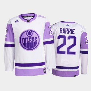 Tyson Barrie 2021 HockeyFightsCancer Jersey Edmonton Oilers White Primegreen