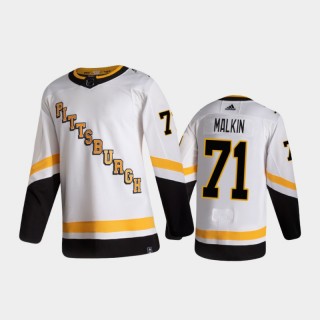 Men's Pittsburgh Penguins Evgeni Malkin #71 Reverse Retro 2020-21 White Special Edition Authentic Pro Jersey